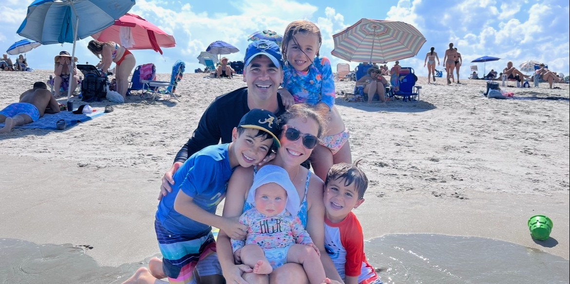 David Clermont with his wife and four children